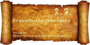 Kratochvila Henrietta névjegykártya