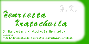 henrietta kratochvila business card